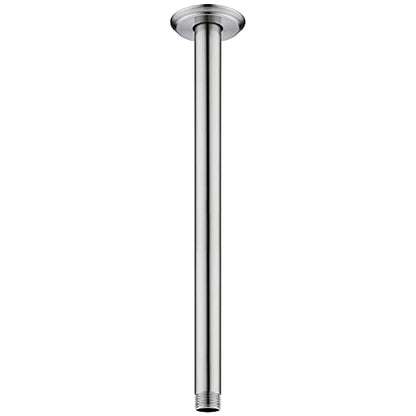 12 Inch Brushed Nickel Ceiling Mount Shower Arm for Rain Shower Head | Shower arm and flange - color: Brushed Nickel, size: 12 Inches