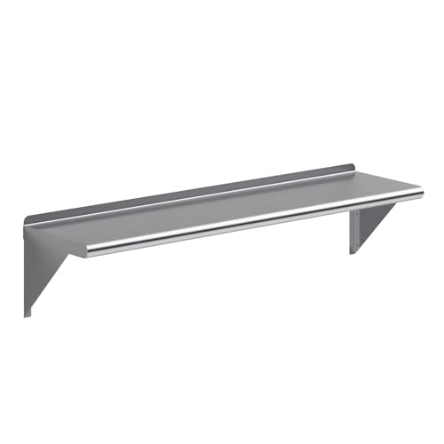 AmGood 48" Long X 12" Deep Stainless Steel Wall Shelf | NSF Certified | Appliance & Equipment Metal Shelving | Kitchen, Restaurant, Garage, Laundry, Utility Room - size: 48" Long X 12" Deep