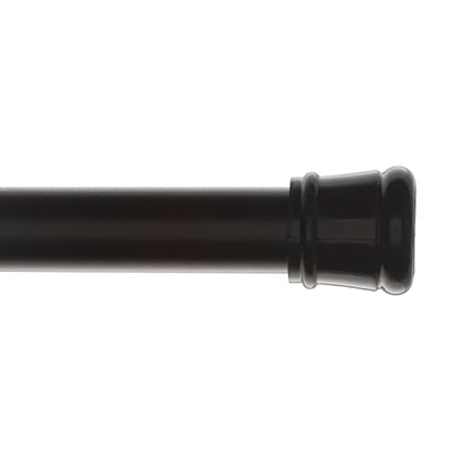 Tension Curtain Rod | Spring Loaded | Adjustable Expandable 42”-76” | Bathroom Shower Rod | Closet Pole | Room Divider | No Rust | No Drilling | Matte Black - color: Matte Black