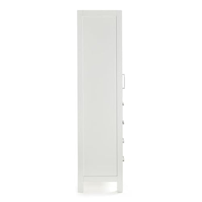 ARIEL Cambridge Bathroom Storage Cabinet - Solid Hevea Wood and Fully Assembled for Long-Lasting Durability and Sophisticated Finish, Freestanding Linen Bathroom Cabinet - 65”H x 20”W x 16”D, White - color: White, style: Cambridge