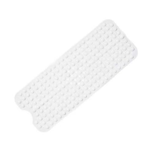 Long Bath Tub Mat, Non-Slip with 200 Suction Cups, Soft and Flexible, 15.75 x 39.37 Inch (White) - color: White