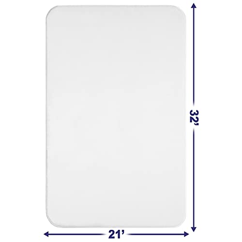 American Soft Linen 21x32 Fluffy Foamed Slip Reducer Bath Rug, Machine Washable Area Bath Mat Rugs for Bathroom, White - color: Bright White, style: 21x32" Fluffy Foamed Bath Mat