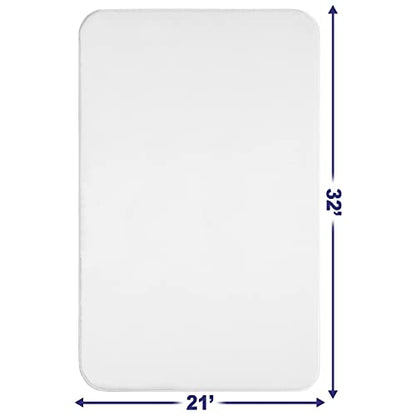 American Soft Linen 21x32 Fluffy Foamed Slip Reducer Bath Rug, Machine Washable Area Bath Mat Rugs for Bathroom, White - color: Bright White, style: 21x32" Fluffy Foamed Bath Mat