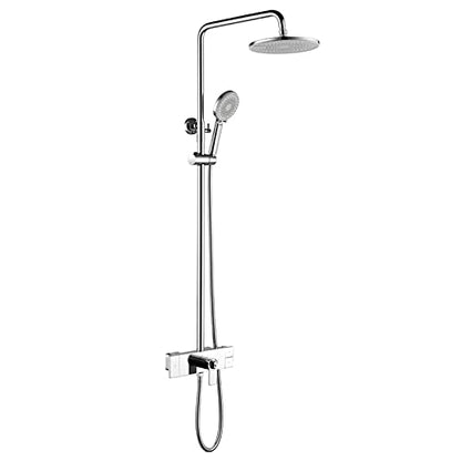 Shower Faucet Set Thermostatic System Wall Mounted Rain Combo Single Handle Tub and Trim Kit 9 Inches Rainfall Head with Waterfall Spout, Handheld Sprayer,Black (Cromo) - color: Cromo