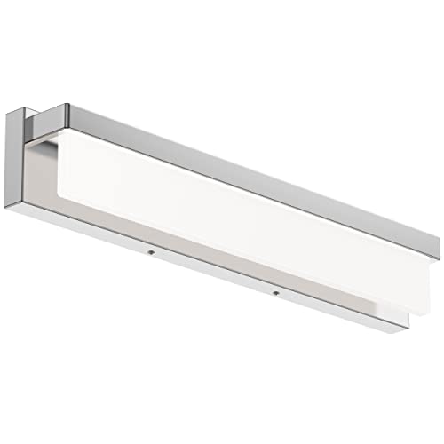 LED Bathroom Vanity Light Fixture Over Mirror 24.4 inch Modern Rectangle Finishing Bath Vanity Lighting Bar 4000K Daylight Wall Sconce (Chrome) - color: Chrome, size: 24 inch