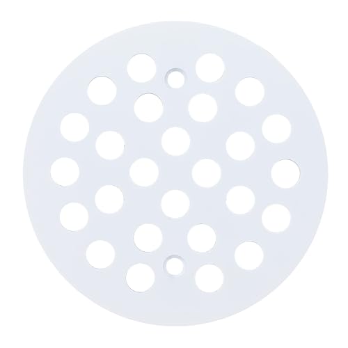 Round 4-1/4 Inch Screw-in Shower Drainer Cover Replacement 304 Stainless Steel Floor Drain Grate with Screws White - color: White
