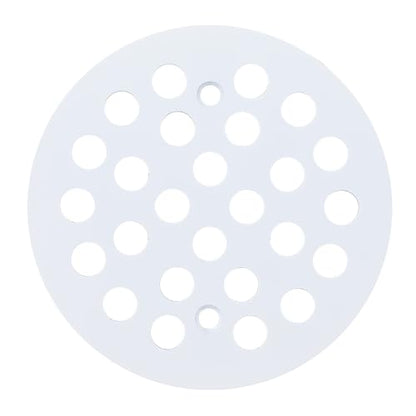 Round 4-1/4 Inch Screw-in Shower Drainer Cover Replacement 304 Stainless Steel Floor Drain Grate with Screws White - color: White