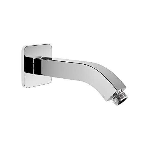 Shower Arm with Flange and Teflon Tape, Wall Mounted Square Shower Pipe 304 Stainless Steel Extension Arm for Fixed Shower Head & Handheld Shower (6 Inch, Chrome) - color: Chrome, style: 6 Inch