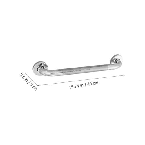 Veemoon Stainless Steel 40cm Non-Slip Grab Bar for Bathtub and Shower, Knurled Safety Handrail with Peened Texture, Bathroom Support Rail for Elderly and Disabled Users