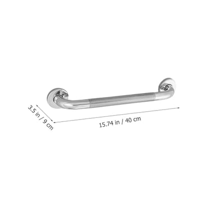 Veemoon Stainless Steel 40cm Non-Slip Grab Bar for Bathtub and Shower, Knurled Safety Handrail with Peened Texture, Bathroom Support Rail for Elderly and Disabled Users
