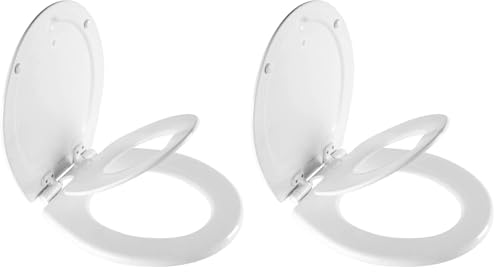 Mayfair NextStep Slow-Close Toilet Seat with Built-In Toddler Potty Training Seat, Removable, White, Round (Pack of 2) - size: Round (Pack of 2), style: 2-in-1 Toilet Seat