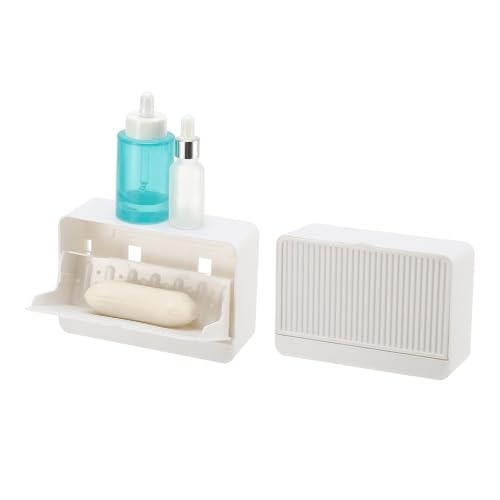 uxcell 2 Pack Dust-Proof Soap Holder, Wall Mounted Soap Dish for Shower Wall No-Drill Adhesive Shower Bar Soap Holder for Bathroom(White, 6.3 x 4.33 Inches) - color: White, size: 6.3 x 4.33 Inches