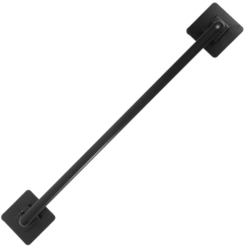 BESPORTBLE Wall-Mounted Towel Bar 45Cm Black Adhesive Bathroom Towel Rack No Drilling for Shower and Toilet