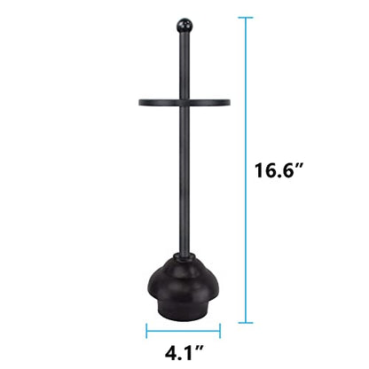 Blue Donuts Toilet Plunger with Holder for Bathroom, Multi Drain Suitable Also for Bathtubs, Quick Dry, Black - color: Black