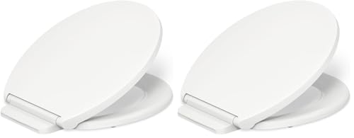 KOHLER K-27332-0 Glissade ReadyLatch Quiet Close Round Toilet Seat, White, Grip-Tight Hardware, Quiet Close Lid Prevents Slamming (Pack of 2) - color: White, size: Round (Pack of 2)