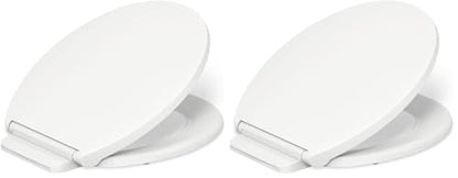 KOHLER K-27332-0 Glissade ReadyLatch Quiet Close Round Toilet Seat, White, Grip-Tight Hardware, Quiet Close Lid Prevents Slamming (Pack of 2) - color: White, size: Round (Pack of 2)
