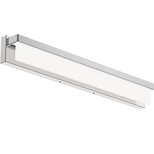 LED Bathroom Vanity Light Fixture Over Mirror 32.3 inch Modern Rectangle Finishing Bath Vanity Lighting Bar 4000K Daylight Wall Sconce (Chrome) - color: Chrome, size: 32 inch