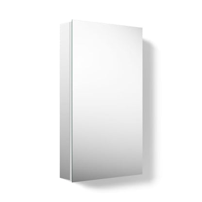 Kohler 55061-NA Embark Slim Medicine Cabinet Mirror, Adjustable Shelves with Mirrored Door, 15 in. W x 26 in. H - size: 15 in. x 26 in., style: Flat Edge