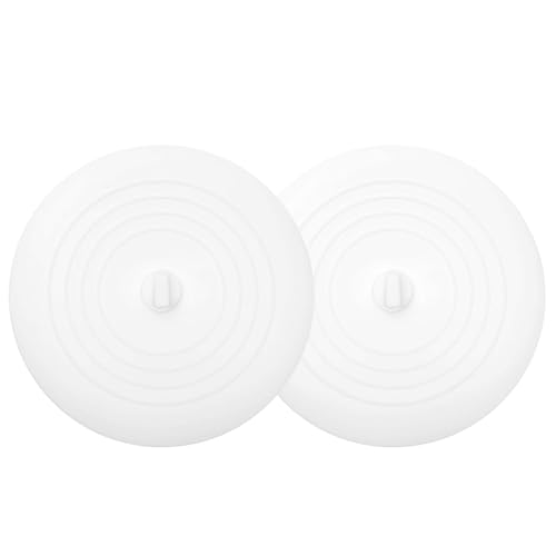 Tub Stopper 2PCS,Bathtub Drain Stopper,6 inches Bathtub Tub Drain Cover Stopper,Silicone Drain Plug,Kitchen Bathroom Hair Water Shower Stopper,Large Bathroom Laundry Accessories (White/White) - color: White/White