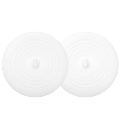 Tub Stopper 2PCS,Bathtub Drain Stopper,6 inches Bathtub Tub Drain Cover Stopper,Silicone Drain Plug,Kitchen Bathroom Hair Water Shower Stopper,Large Bathroom Laundry Accessories (White/White) - color: White/White