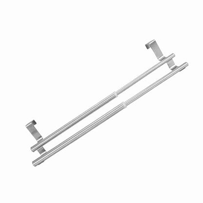 Stainless Steel Retractable Towel Rack – NoDrill Hanging Single Bar, 34cm, Fits Doors <1.9cm Thick (40cm Retractable Double Pole) - size: 40cm retractable double pole