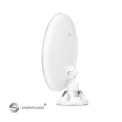 Snowflakes 10x Magnifying Lighted Makeup Mirror with Lights, Suction Cups, and 360° Swivel – Touch Control, 3 Light Modes – Ideal for Home, Bathroom Vanity, and Travel