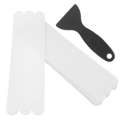 SUPVOX Anti-Slip Bathtub Strips Peva Bathroom Safety Stickers 2x20cm 24pcs with Black Scraper for Shower, Tub, and Stair Slip Prevention