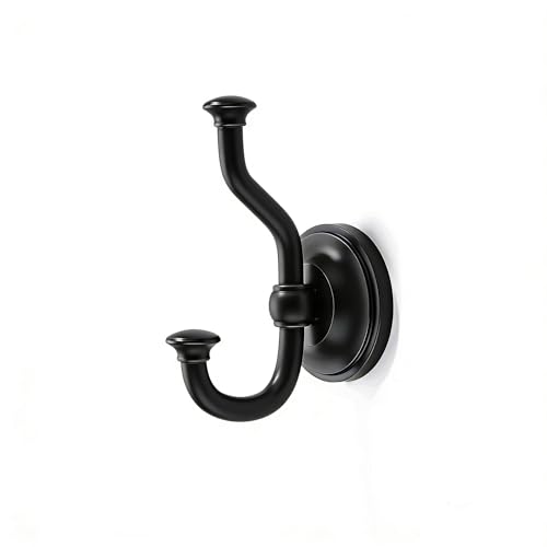 1 Pack 4-1/2 Inch Zinc Alloy Matte Black Towel Hooks | Solid Metal | Wall Mount | Robe Hooks | Coat Hooks | For Bathroom, Shower, Bedroom, Entryway | Bathroom Hardware Accessories - color: Black