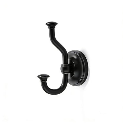 1 Pack 4-1/2 Inch Zinc Alloy Matte Black Towel Hooks | Solid Metal | Wall Mount | Robe Hooks | Coat Hooks | For Bathroom, Shower, Bedroom, Entryway | Bathroom Hardware Accessories - color: Black