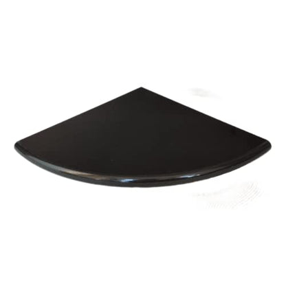9 Inch Black Marble Corner Shower Shelf for Bathroom, Granite Stone Corner Shelves Both Side Polished for Bath Wall Mounted,Tiled Shower Walls (1Pcs - Black)