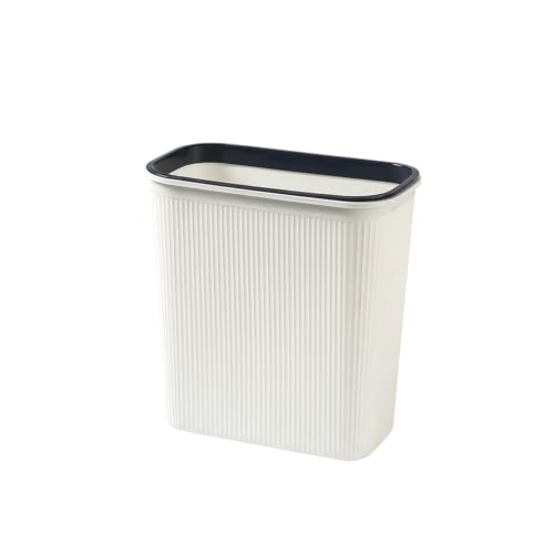 Wall-Mounted Trash Can, Compact 1.06 Gallon Waste Bin for Kitchen Cabinet or Bathroom, Space-Saving PP Plastic Disposal Unit (1 PC) - color: White