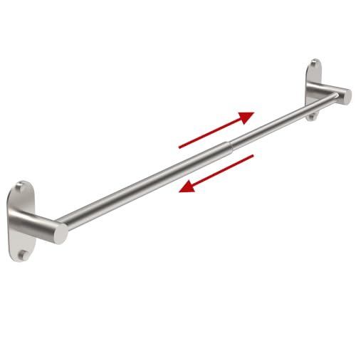 Towel Bar, Adhesive or Drill Wall Mount, Brushed Nickel, 1 Pack | Adjustable 16.7 to 28.5 Inch, 304 Stainless Steel Hand Towel Holder, Round Base Towel Racks for Bathroom, Kitchen Use - color: Extended Length–nickel