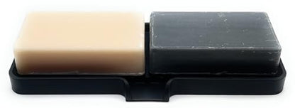 Silicone Soap Dish Tray and Sponge Holder with Drain Chute, Rectangular, Kitchen and Bathroom Sink Organizer (Black, 9"x3.5") - color: Black, size: (MD) 9"x3.5"