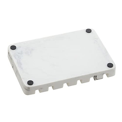INIUNIK Self Draining Soap Dish - Marble Look Soap Holder Tray Savers Box Container Sponge Holder for Bathroom Shower Kitchen, White - color: White-1 Pack