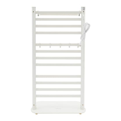 Freestanding Towel Warmer Rack, Heated Electric Carbon Fiber, Timer (White) | Place in Bathrooms to Warm Towels and Dry Clothes—Carbon Fiber Heating Eliminates Dampness, Spa‑Like Comfort Daily. - color: White