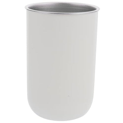 Stainless Steel Toothbrush Storage Cup with Dual Layer Design Multi-Functional Mouthwash Gargling Cup for Boy Girl Capacity Space-Saving Bathroom Organizer - color: White