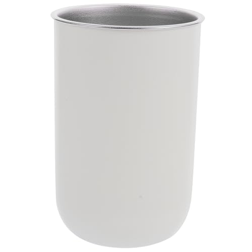 Stainless Steel Toothbrush Storage Cup with Dual Layer Design Multi-Functional Mouthwash Gargling Cup for Boy Girl Capacity Space-Saving Bathroom Organizer - color: White