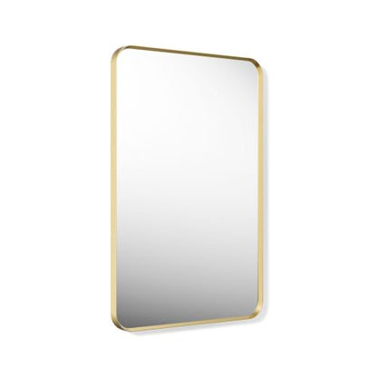 Kohler Essential 24 in. W x 36 in. H Rectangular Framed Wall Mount Bathroom Vanity Mirror in Moderne Brushed Gold - color: Modern Brushed Gold, size: 36"L x 24"W, style: Rectangle