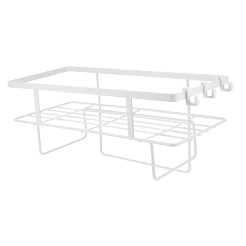 Cabilock Toilet Storage Rack Space-Saving Bathroom Organizer Multi-Functional Iron Shelf for Toiletries Easy Installation Above Toilet White Finish for Bathroom and Kitchen Use