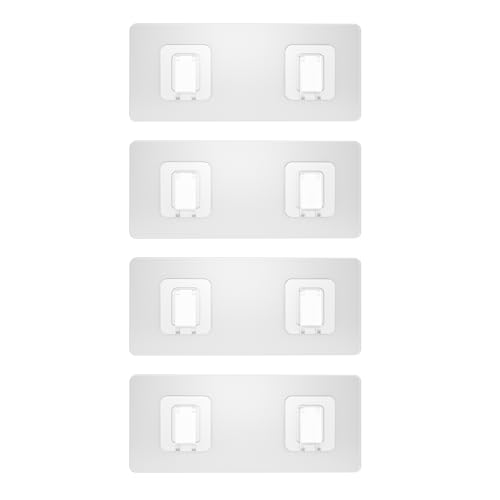 Shower Caddy Adhesive Replacement, Transparent Adhesive Hooks | No Drilling, Waterproof, for Shower Caddy, Strong Bathroom Storage Shelves and Kitchen Racks (Double*4pcs) - color: Flat - 4 Double