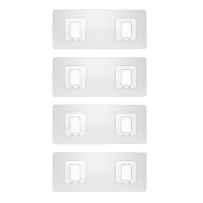 4 Pack Shower Caddy Adhesive Replacement, Waterproof Adhesive Strips for Shower Shelf, Strong Adhesive Flat Hooks for Bathroom Storage Shelves and Kitchen Racks No Drilling, Clear - color: Transparent-4 Pack