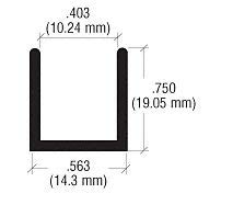 Brixwell SDCD38BGA-CCP4 Brite Gold Anodized 3/8" Fixed Panel Shower Door Deep U-Channel - 4 inch Sample - color: Brite Gold, size: 4 Inch - Sample