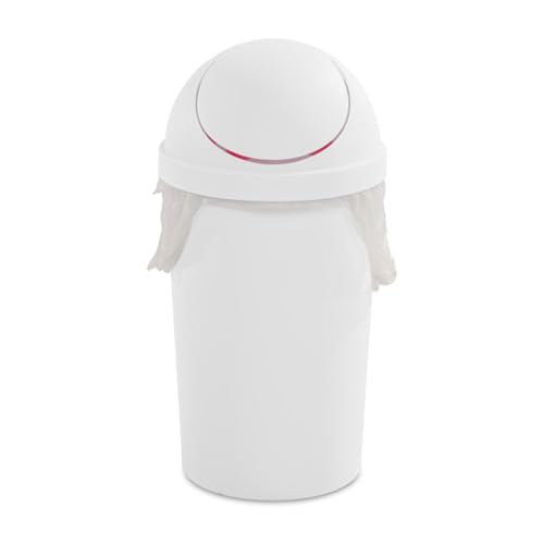 Sterilite 3 Gallon Round SwingTop Wastebasket with Lid, Small Plastic Trash Can for the Bathroom, Bedroom, Dorm or Home Office, White, 6-Pack | Sleek Round Profile Modern Garbage Bin for Kitchen, Bathroom, Garage and Workspace