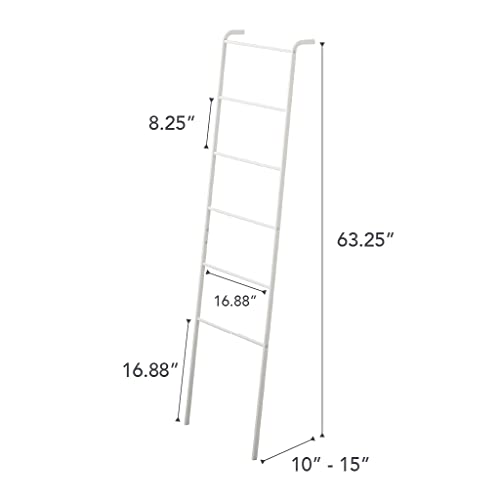 Yamazaki Home Tower Leaning Ladder Rack, Space Saving - Ladder, 63" - Steel - color: White