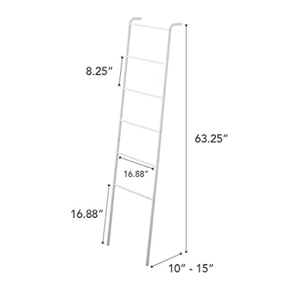 Yamazaki Home Tower Leaning Ladder Rack, Space Saving - Ladder, 63" - Steel - color: White