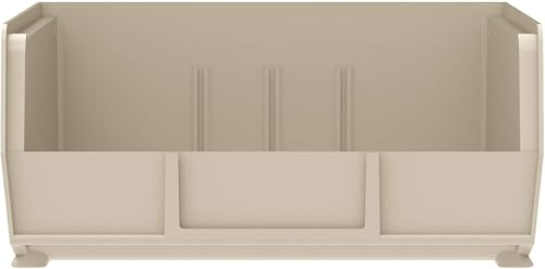 Akro-Mils 30235 AkroBins Plastic Storage Bins, 11"x11"x5", Stone, 6-Pack | Space-Saving Stackable Bins for Garage, Pantry, Craft Organization - color: Stone