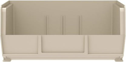 Akro-Mils 30235 AkroBins Plastic Storage Bins, 11"x11"x5", Stone, 6-Pack | Space-Saving Stackable Bins for Garage, Pantry, Craft Organization - color: Stone