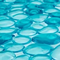 SlipX Solutions 38"x17" Pebble Non Slip Mat for Bath & Shower, Aqua | Foot Massaging Accupressure Bathtub Mat, River Rock Look, 188 Suction Cups, Machine Washable - color: Aqua