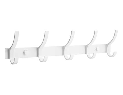 Optish Coat Rack Wall Mount, Coat Hook Wall Mount, Wall Hooks for Hanging, Hat Rack for Walls, Coats Hanger with 10 Hook, Towel Hooks for Bathrooms (1 Pack, White) - color: White, size: 1 Pack-10 Hook