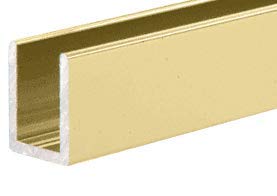 Brixwell SDCD38SB-CCP4 Satin Brass 3/8" Fixed Panel Shower Door Deep U-Channel - 4 inch Sample - color: Satin Brass, size: 4 Inch - Sample